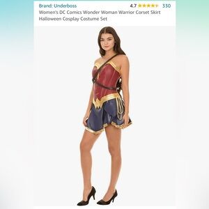 Wonder Woman Warrior Corset Skirt Halloween Cosplay Costume Set